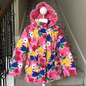 HANNA ANDERSSON Girls Ski Coat Jacket Size 110 (US 5) Flowers Hooded Winter Snow